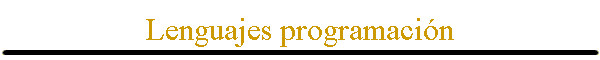 Lenguajes programaci�n